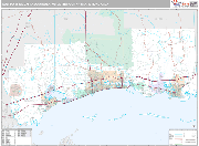 Gulfport-Biloxi-Pascagoula Wall Map Premium Style
